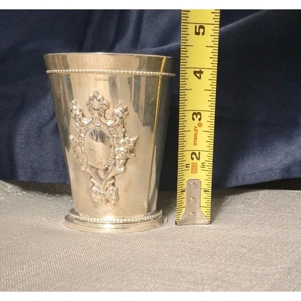 Two's Company Blenheim Crested Mint Julep Cup Silver Plate with Wax Candle Tag